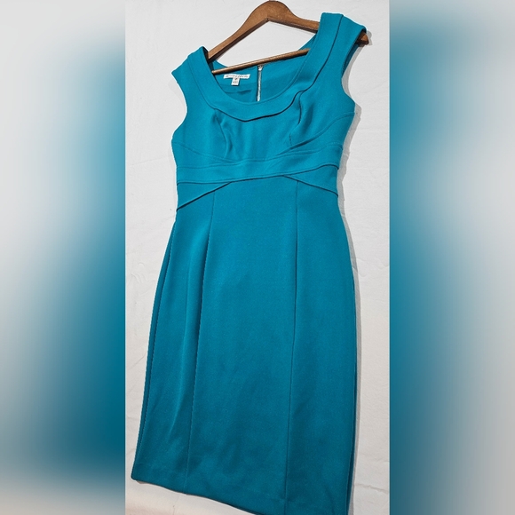 Maggy London‎ Design Vibrant Teal Blue Coctail Sheath Dress Nordstrom Size 10 - Picture 2 of 4